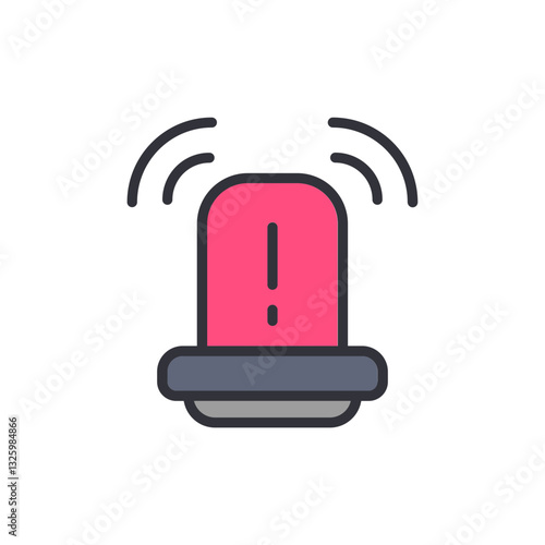 Alert siren colored icons, minimalist vector illustration ,simple transparent graphic element .Isolated on white background