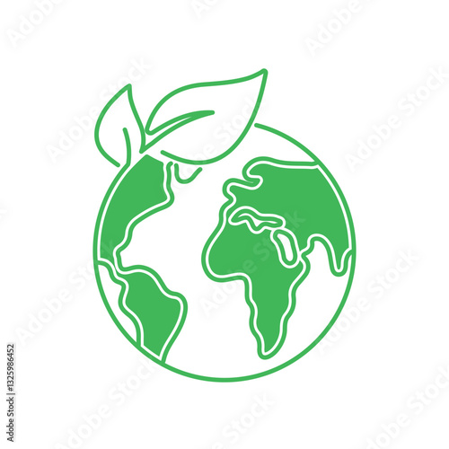 Safe earth and ecology icon green