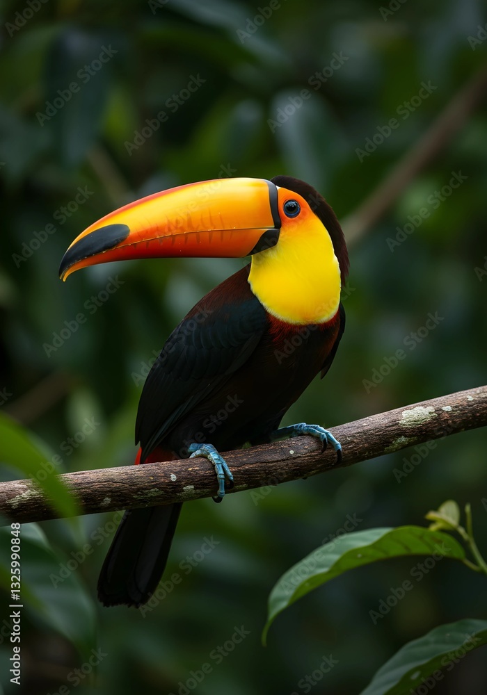 Obraz premium Vibrant Toucan in Tropical Rainforest