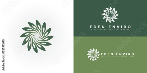 The logo presents a uniquely vibrant and harmonious emblem, perfectly suited for the Environmental and Sustainability sector. Its distinctiveness lies in the swirling, stylized floral design.