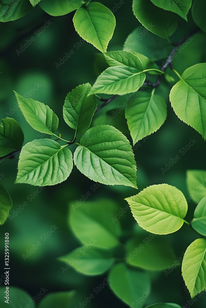 Fototapeta premium green leaves background, Generative AI 