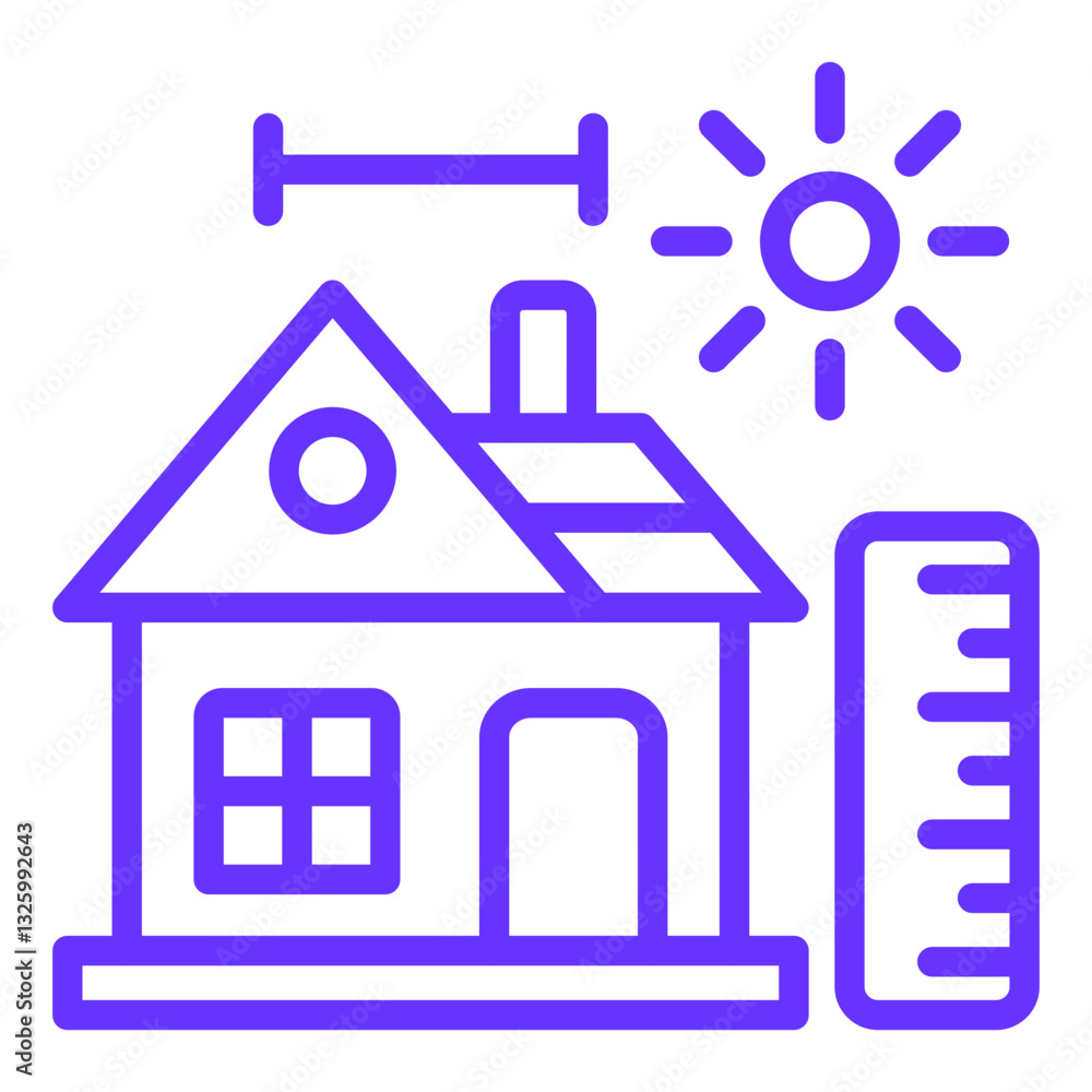 Vector Design House Measurement Icon Style Vector Design House Measurement Icon Style
