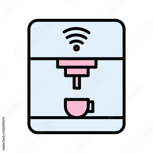 Coffee Maker with Wi-Fi Vector Icon