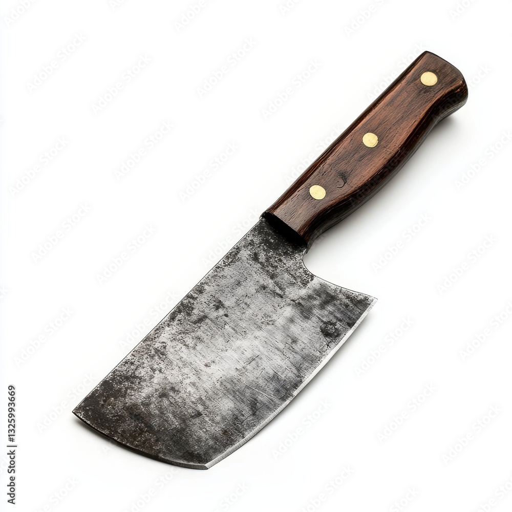 Sharp chefs cleaver with wooden handle designed for precision cutting in culinary tasks Sharp chefs cleaver with wooden handle designed for precision cutting in culinary tasks