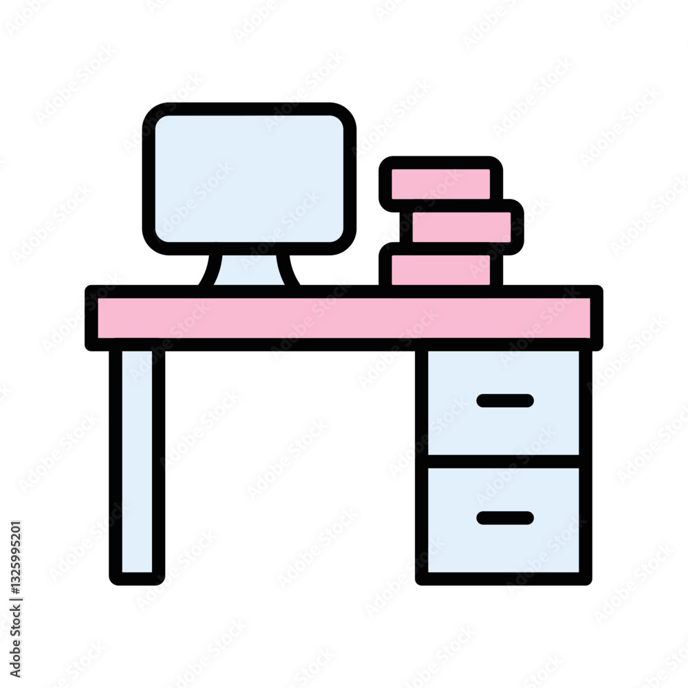 Library Reference Desk Vector Icon Library Reference Desk Vector Icon