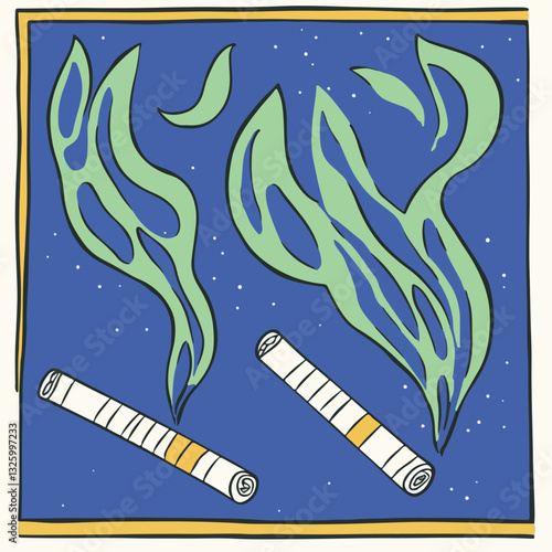 Smoking Cigarettes Illustration