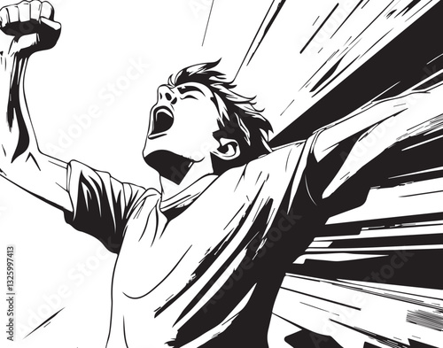 Man Celebrating Victory