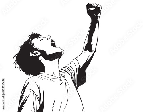 Person with Raised Fist