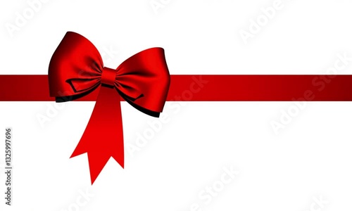 red bow on white background