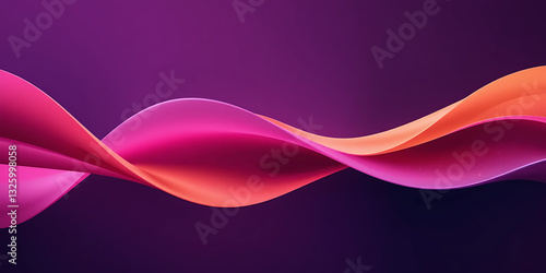 A mesmerizing abstract digital artwork featuring smooth, flowing waves in shades of pink, purple, and orange. The gradient lighting enhances the soft, fluid curves