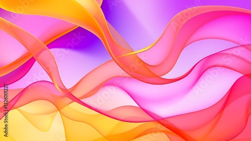 Wallpaper Mural vibrant abstract background with wavy lines in variety of colors, including pink, yellow, orange, and purple Torontodigital.ca