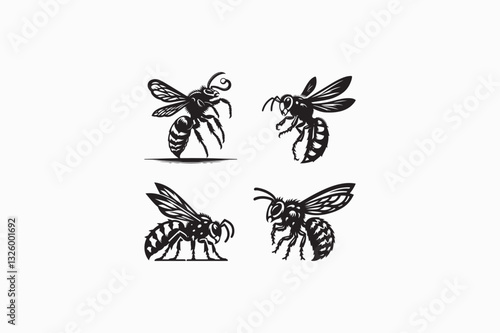 A Hornet animals vector silhouette image made by adobe illustrator. eps