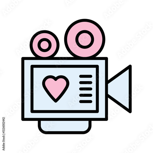 Love story movie Vector Icon