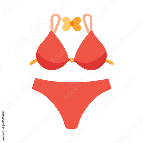 Red bikini swimsuit illustration
