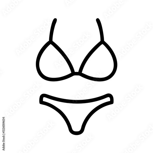 Minimalist black bikini icon