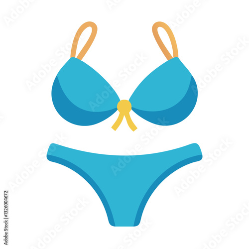 Blue bikini with bow detail icon