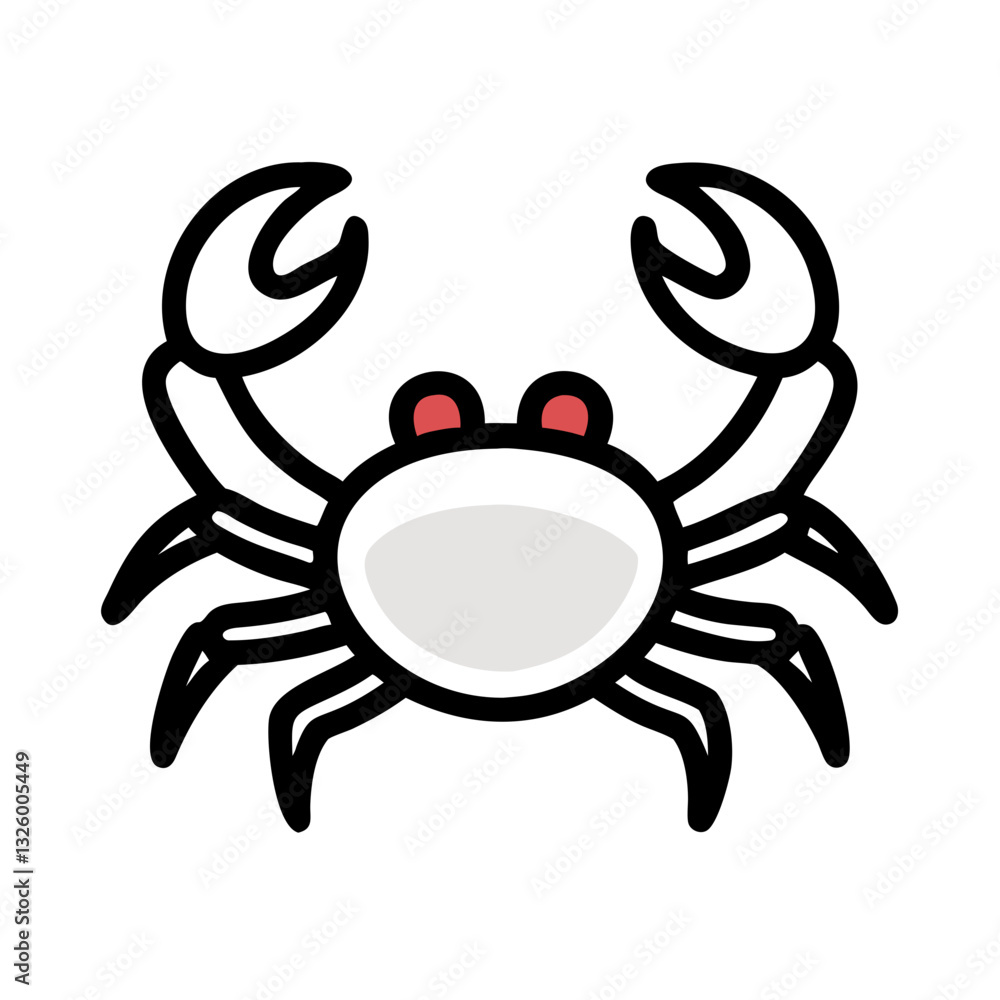 Black and white crab icon Black and white crab icon
