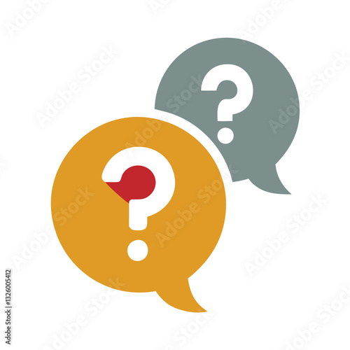 Speech bubbles with question marks