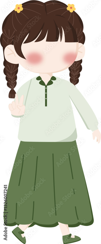 Faceless of a hijab girl holding Indonesian food ketupat Faceless of a hijab girl holding Indonesian food ketupat