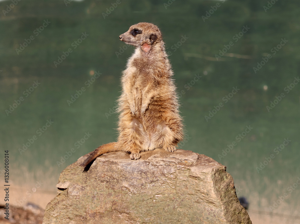 Un suricate sur le rocher pour mieux observer