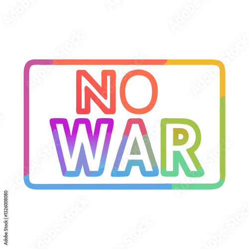 No war sign in colorful gradient frame