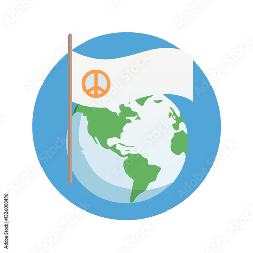 Earth with a peace flag