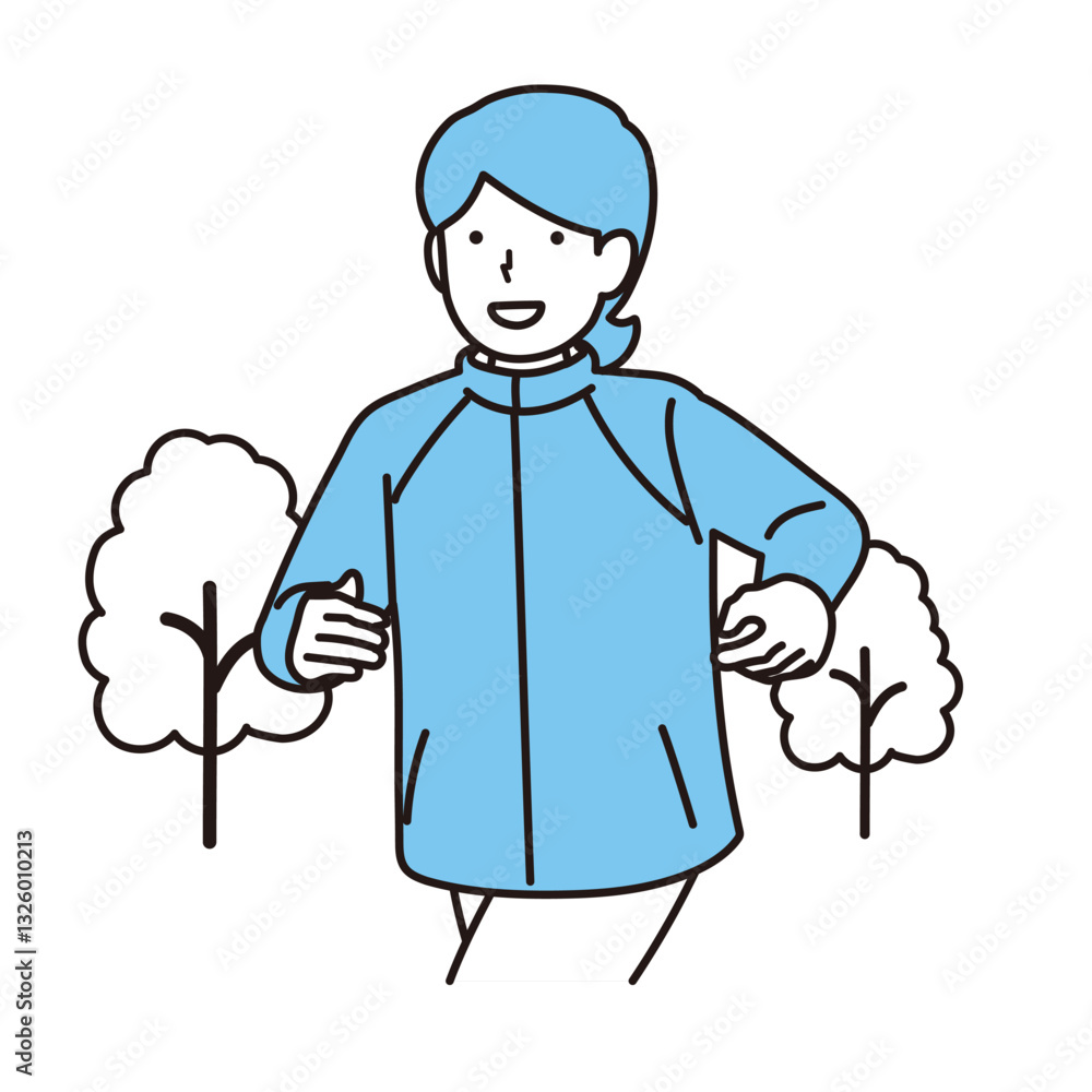 Obraz premium ジョギングする女性イラスト