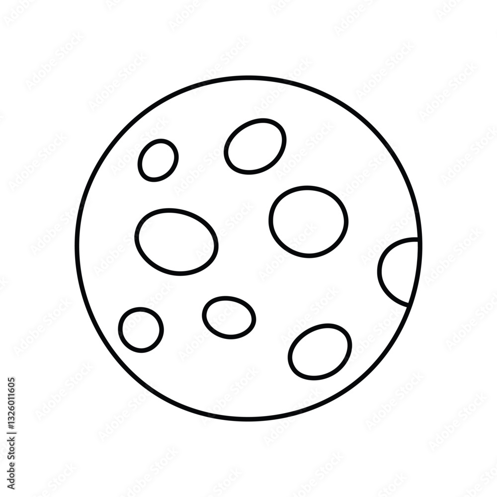 Moon doodle line icon with white background vector stock illustration Moon doodle line icon with white background vector stock illustration
