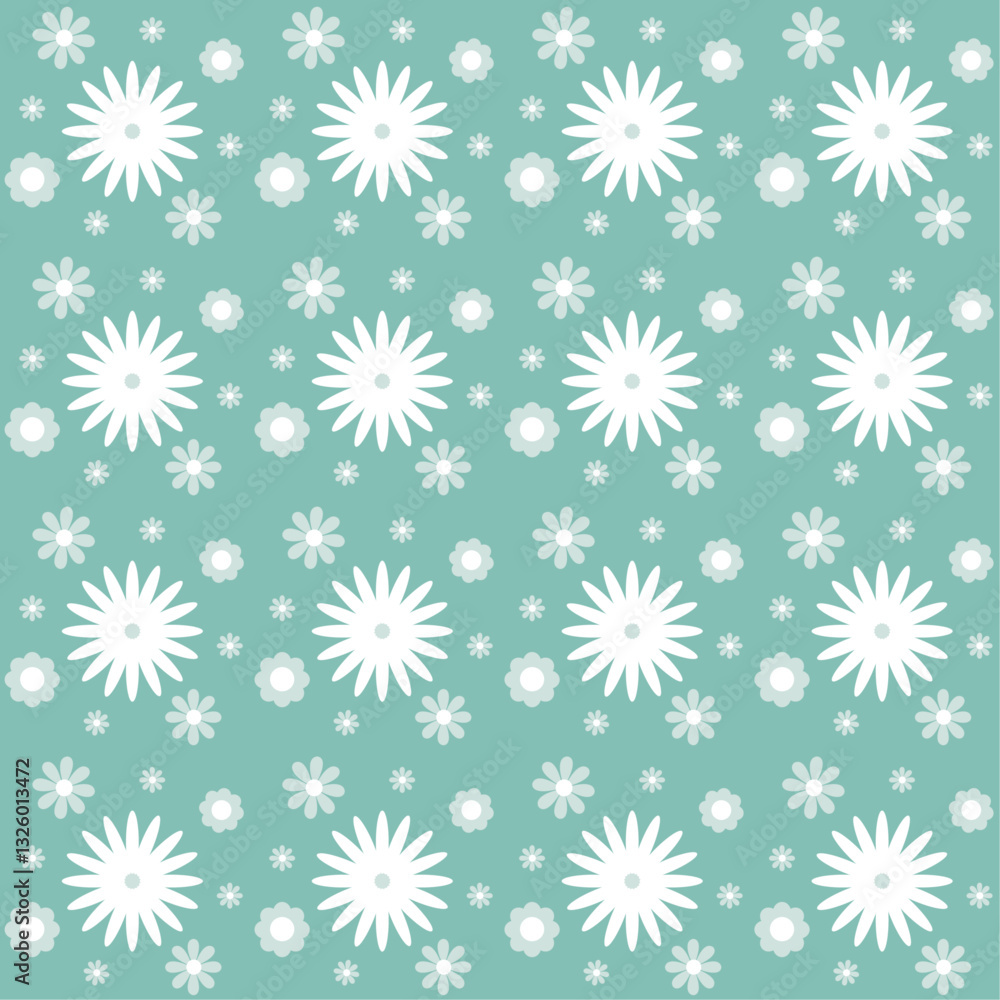 pattern with white flower in light green tones vector design pattern with white flower in light green tones vector design