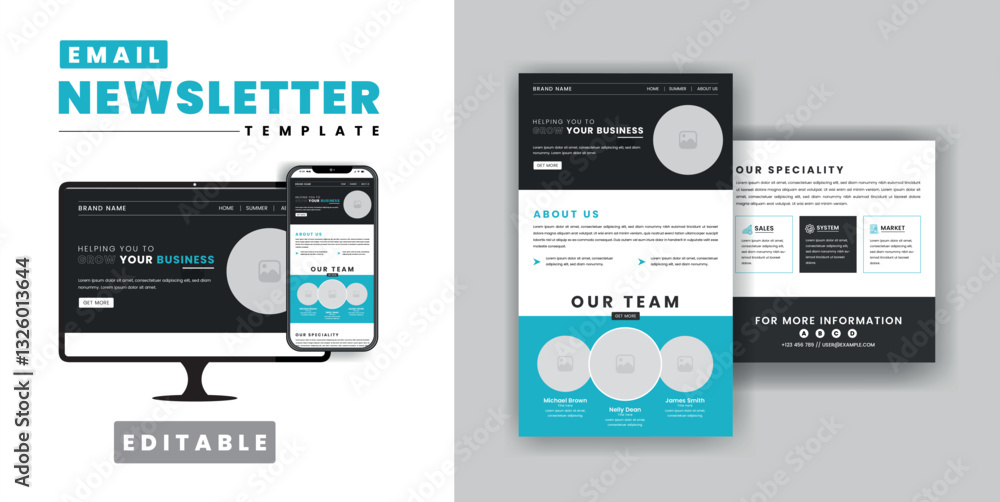 Email Newsletter Template Design for Business. Email Newsletter Template Design for Business.
