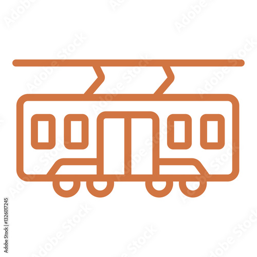 Vector Design Tramcar Icon Style