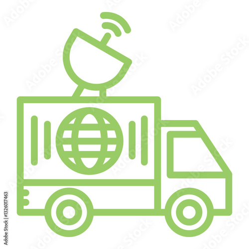 Vector Design News Van Icon Style