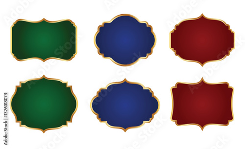 Luxury golden arabic islamic label text box