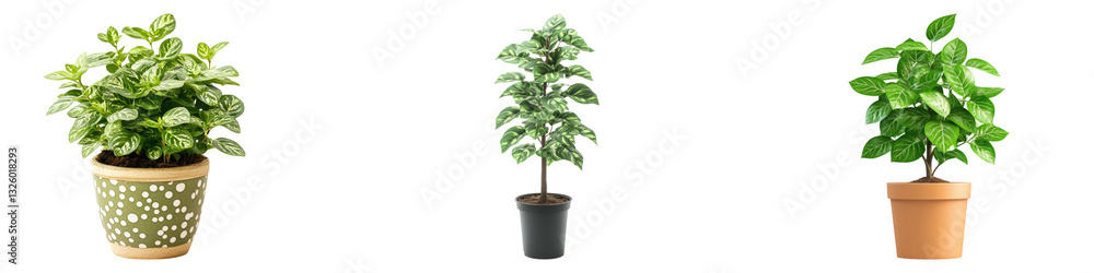 Poker plant isolated on transparent background, PNG, Set of Poker plant isolated on transparent background, PNG, Set of
