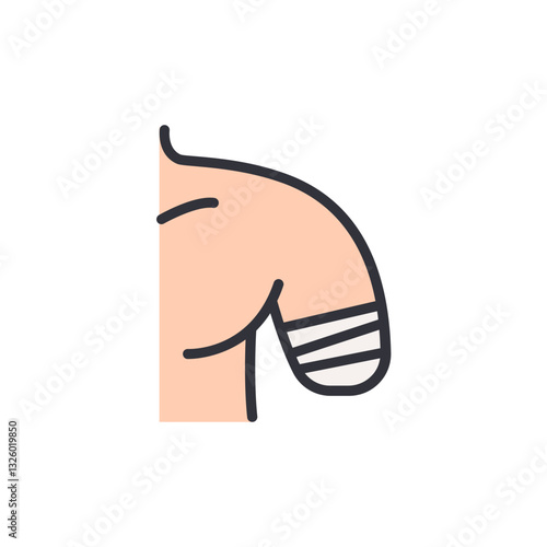 Arm amputee colored icons, minimalist vector illustration ,simple transparent graphic element .Isolated on white background