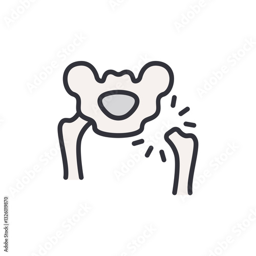 Cutting leg colored icons, minimalist vector illustration ,simple transparent graphic element .Isolated on white background