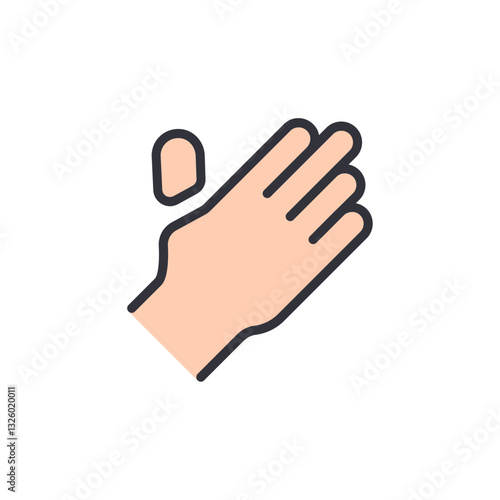 Cutting finger colored icons, minimalist vector illustration ,simple transparent graphic element .Isolated on white background