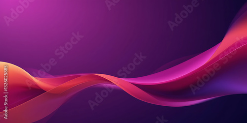A mesmerizing abstract digital artwork featuring smooth, flowing waves in shades of pink, purple, and orange. The gradient lighting enhances the soft, fluid curves