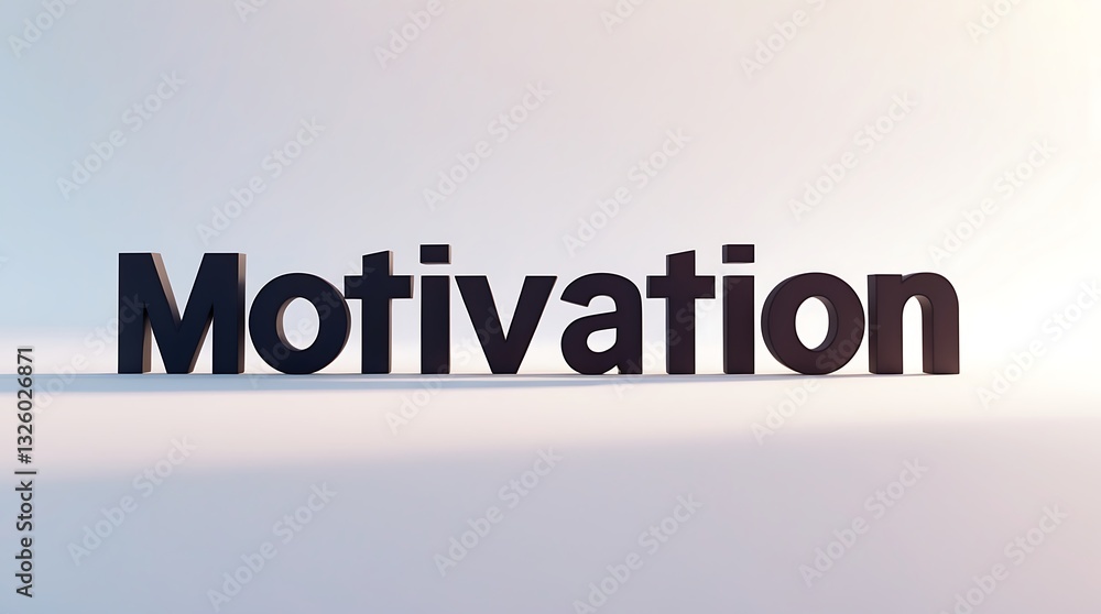 Bold lettering displaying the word motivation on a soft gradient background Bold lettering displaying the word motivation on a soft gradient background