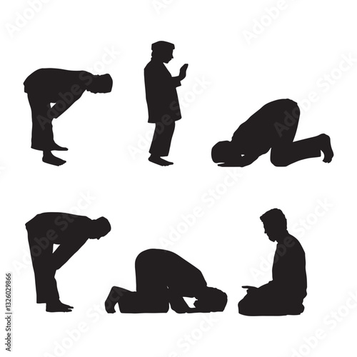 Islamic Prayer Silhouette of a Devoted Man
