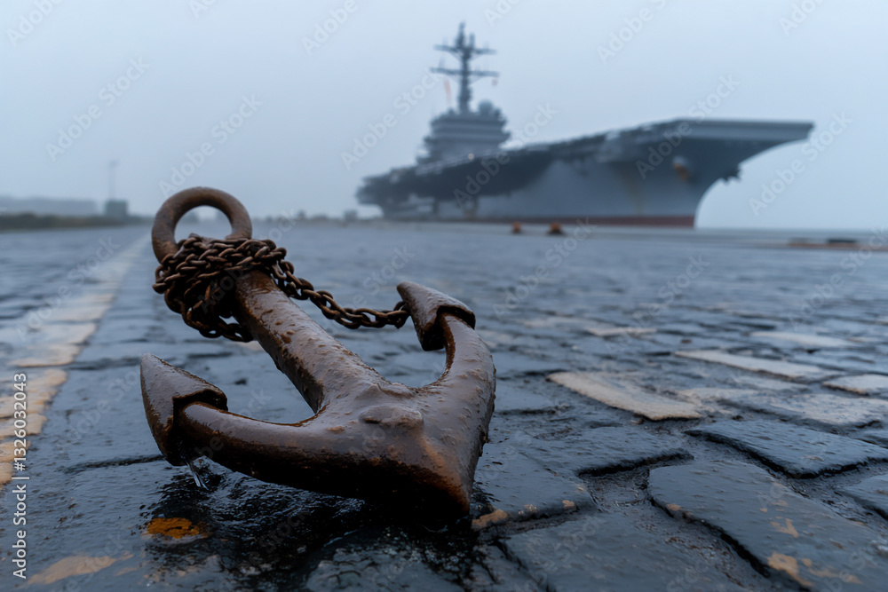 Fototapeta premium a close-up of an anchor with its chain wrapped around it,