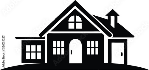 House silhouette vector, home icon symbol, house black vector silhouette