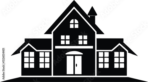 House silhouette vector, home icon symbol, house black vector silhouette