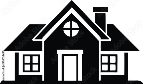 House silhouette vector, home icon symbol, house black vector silhouette
