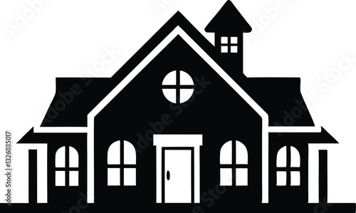 House silhouette vector, home icon symbol, house black vector silhouette