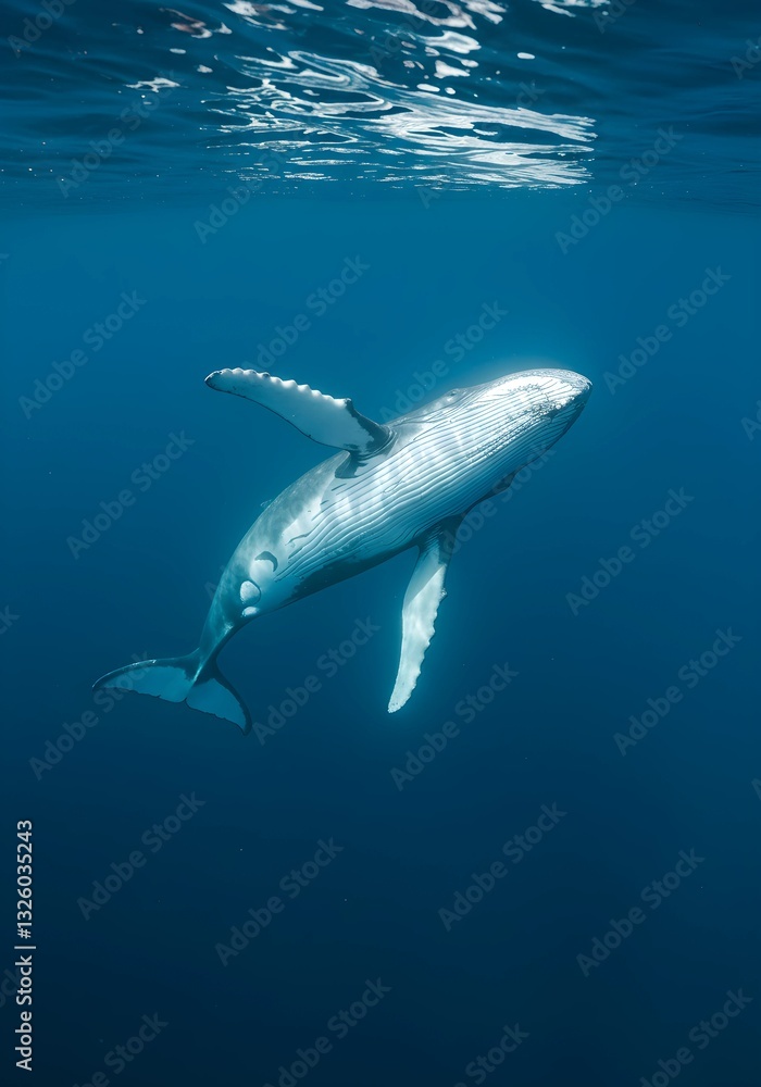 Fototapeta premium shark in the blue sea