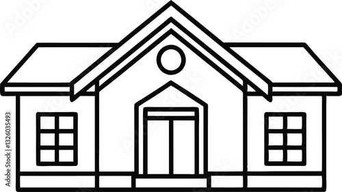 Home line art vector, home icon symbol, house outline