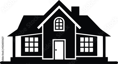 House silhouette vector, home icon symbol, house black vector silhouette