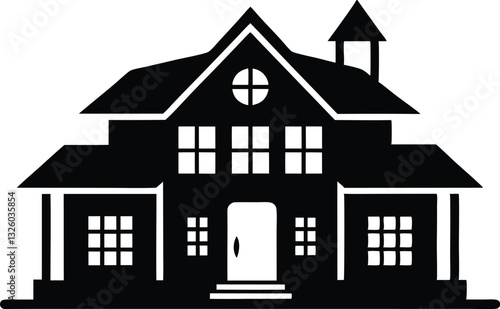 House silhouette vector, home icon symbol, house black vector silhouette