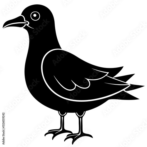 Black plague gull silhouette vector illustration